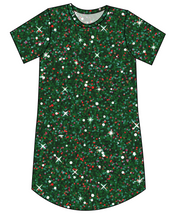 Load image into Gallery viewer, Holly Jolly Glitter Ladies' T-Shirt Dress