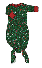 Load image into Gallery viewer, Holly Jolly Glitter Newborn Knotted Gown