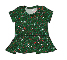 Load image into Gallery viewer, Holly Jolly Glitter Peplum Top