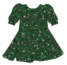 Load image into Gallery viewer, Holly Jolly Glitter Prairie Dress
