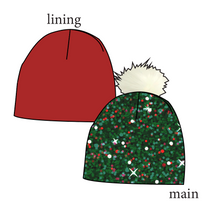 Load image into Gallery viewer, Holly Jolly Glitter Slouchy Beanie (Reversible!)
