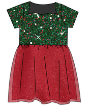 Load image into Gallery viewer, Holly Jolly Glitter Tulle Dress