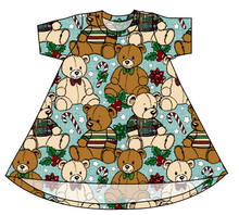 Load image into Gallery viewer, Holiday Teddies Basic T-Shirt Dress