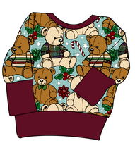 Load image into Gallery viewer, Holiday Teddies Grow With Me Hoodie (or Crewneck)