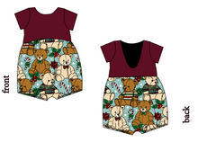 Load image into Gallery viewer, Holiday Teddies Low Back Romper and Bubble Romper