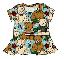 Load image into Gallery viewer, Holiday Teddies Peplum Top