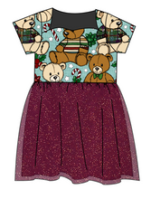 Load image into Gallery viewer, Holiday Teddies Tulle Dress