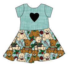 Load image into Gallery viewer, Holiday Teddies Molly Heart Back Twirly Dress