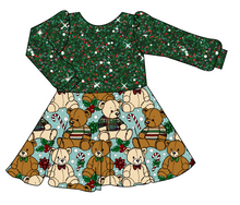 Load image into Gallery viewer, Holiday Teddies Prairie Dress