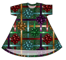 Load image into Gallery viewer, Gift Bows Basic T-Shirt Dress