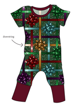 Load image into Gallery viewer, Gift Bows Grow With Me Pants And Shorts Romper