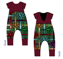 Load image into Gallery viewer, Gift Bows Low Back Romper and Bubble Romper