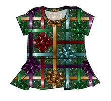 Load image into Gallery viewer, Gift Bows Peplum Top