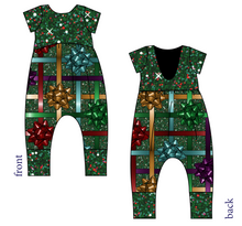 Load image into Gallery viewer, Gift Bows Low Back Romper and Bubble Romper