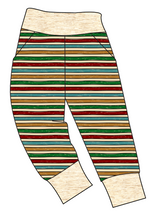 Load image into Gallery viewer, 90s Holiday Stripe Basic Joggers And Jogger Shorts