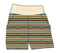 Load image into Gallery viewer, 90s Holiday Stripe Basic Joggers And Jogger Shorts