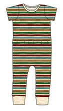 Load image into Gallery viewer, 90s Holiday Stripe Bennett Pants and Shorts Length T-Shirt Romper