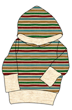 Load image into Gallery viewer, 90s Holiday Stripe Grow With Me Hoodie (or Crewneck)