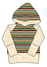 Load image into Gallery viewer, 90s Holiday Stripe Grow With Me Hoodie (or Crewneck)