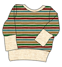 Load image into Gallery viewer, 90s Holiday Stripe Grow With Me Hoodie (or Crewneck)