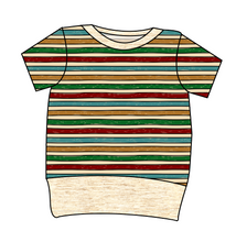 Load image into Gallery viewer, 90s Holiday Stripe Grow With Me Tee