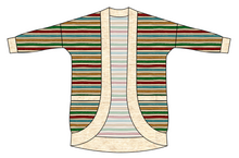 Load image into Gallery viewer, 90s Holiday Stripe Ladies' Cocoon Cardigan