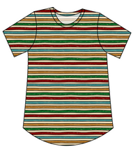 Load image into Gallery viewer, 90s Holiday Stripe Ladies' Relaxed Tee