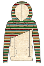 Load image into Gallery viewer, 90s Holiday Stripe Ladies Hoodie