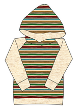 Load image into Gallery viewer, 90s Holiday Stripe Ladies Hoodie