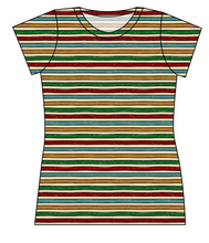 Load image into Gallery viewer, 90s Holiday Stripe Ladies' Basic Tee
