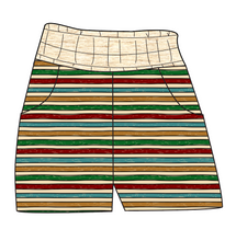 Load image into Gallery viewer, 90s Holiday Stripe Ladies' Joggers and Jogger Shorts