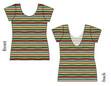 Load image into Gallery viewer, 90s Holiday Stripe Ladies' Low Back Ballerina Tee