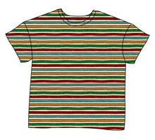 Load image into Gallery viewer, 90s Holiday Stripe Ladies' Oversized Tee