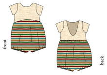Load image into Gallery viewer, 90s Holiday Stripe Low Back Romper and Bubble Romper