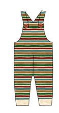 Load image into Gallery viewer, 90s Holiday Stripe Overalls and Shortalls