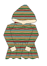 Load image into Gallery viewer, 90s Holiday Stripe Peplum Hoodie (or Crewneck)