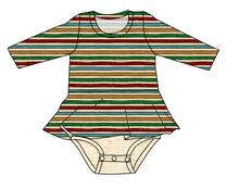 Load image into Gallery viewer, 90s Holiday Stripe Peplum Top