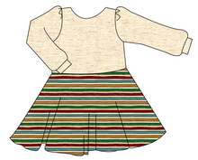 Load image into Gallery viewer, 90s Holiday Stripe Prairie Dress