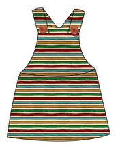 Load image into Gallery viewer, 90s Holiday Stripe Skirt-Alls