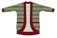 Load image into Gallery viewer, 90s Holiday Stripe Kids Cocoon Cardigan