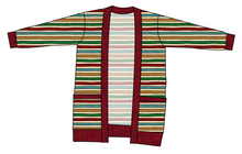 Load image into Gallery viewer, 90s Holiday Stripe Kids Grandpa Cardigan