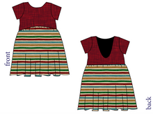 Load image into Gallery viewer, 90s Holiday Stripe Low Back Dress