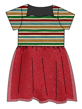Load image into Gallery viewer, 90s Holiday Stripe Tulle Dress