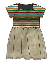 Load image into Gallery viewer, 90s Holiday Stripe Tulle Dress