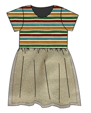 Load image into Gallery viewer, 90s Holiday Stripe Tulle Dress