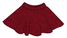 Load image into Gallery viewer, Crimson Linen Circle Skirt