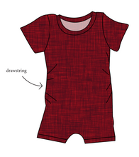 Load image into Gallery viewer, Crimson Linen Grow With Me Pants And Shorts Romper