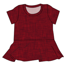 Load image into Gallery viewer, Crimson Linen Ladies' Peplum Top