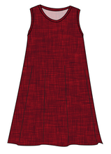 Load image into Gallery viewer, Crimson Linen Ladies' Swing Dress