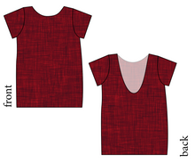 Load image into Gallery viewer, Crimson Linen Low Back Ballerina Tee